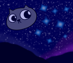 Spherical black cat 4 sticker #10288670