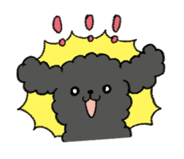 Black toy poodle sticker #10291938