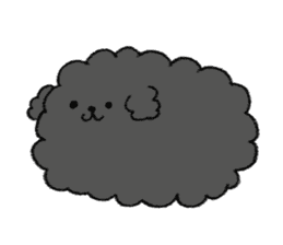 Black toy poodle sticker #10291942