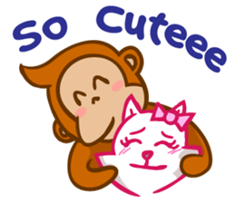 Monkey and Cat Story sticker #10291988