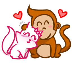Monkey and Cat Story sticker #10291992