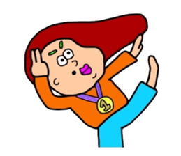 colorful funny human sticker #10292538