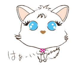 White Cat desu 2 _Hi sticker #10294443