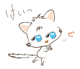 White Cat desu 2 _Hi sticker #10294444