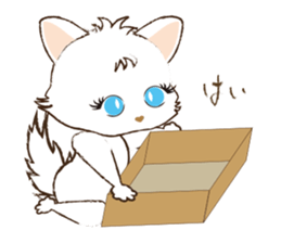 White Cat desu 2 _Hi sticker #10294463