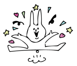 cute white rabbit 1 sticker #10297066