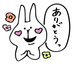 cute white rabbit 1 sticker #10297070