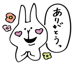 cute white rabbit 1 sticker #10297070