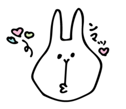 cute white rabbit 1 sticker #10297072