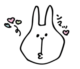 cute white rabbit 1 sticker #10297072
