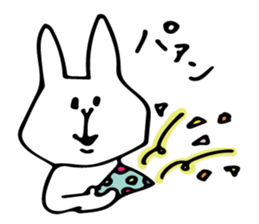 cute white rabbit 1 sticker #10297074