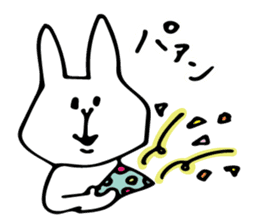 cute white rabbit 1 sticker #10297074