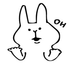 cute white rabbit 1 sticker #10297075