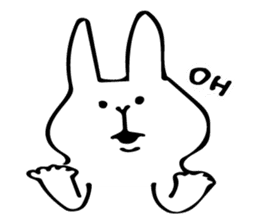 cute white rabbit 1 sticker #10297075