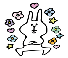 cute white rabbit 1 sticker #10297078