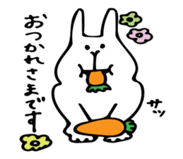 cute white rabbit 1 sticker #10297082