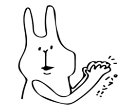 cute white rabbit 1 sticker #10297086