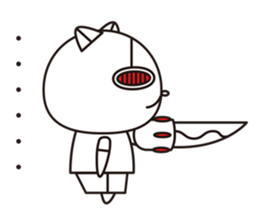 Cat robot white Cat type robot sticker #10297923