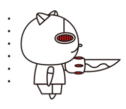 Cat robot white Cat type robot sticker #10297923