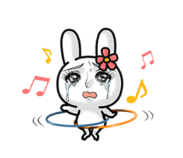Girl cartoon rabbit sticker #10300194