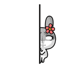 Girl cartoon rabbit sticker #10300198