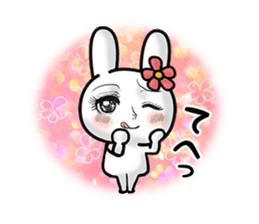 Girl cartoon rabbit sticker #10300211
