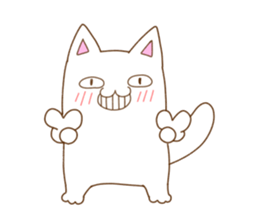 White cat "Pomekichi" sticker #10300346