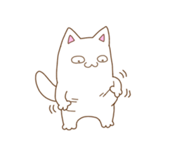 White cat "Pomekichi" sticker #10300349