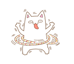 White cat "Pomekichi" sticker #10300351