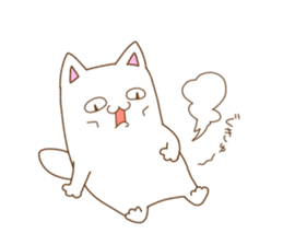 White cat "Pomekichi" sticker #10300353
