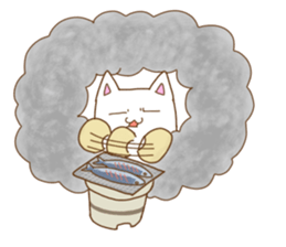 White cat "Pomekichi" sticker #10300354