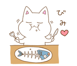 White cat "Pomekichi" sticker #10300355