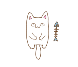 White cat "Pomekichi" sticker #10300356