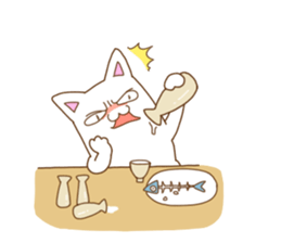 White cat "Pomekichi" sticker #10300362