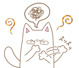 White cat "Pomekichi" sticker #10300363