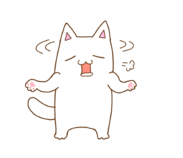 White cat "Pomekichi" sticker #10300364