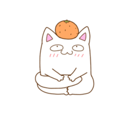 White cat "Pomekichi" sticker #10300365