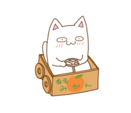 White cat "Pomekichi" sticker #10300368