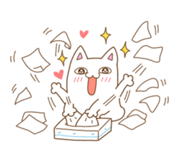 White cat "Pomekichi" sticker #10300369