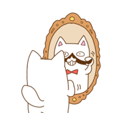 White cat "Pomekichi" sticker #10300371