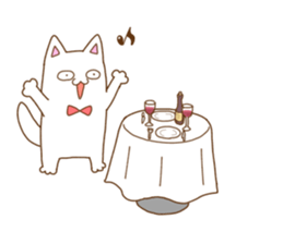 White cat "Pomekichi" sticker #10300372