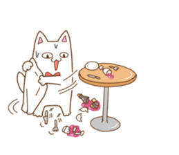 White cat "Pomekichi" sticker #10300373