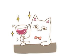 White cat "Pomekichi" sticker #10300374