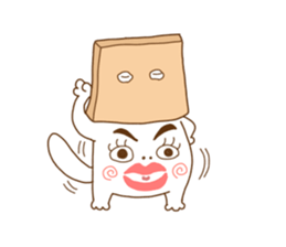 White cat "Pomekichi" sticker #10300375