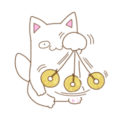 White cat "Pomekichi" sticker #10300377