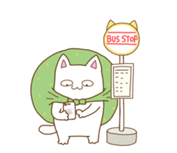 White cat "Pomekichi" sticker #10300380