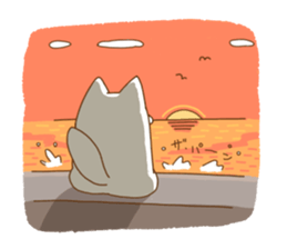 White cat "Pomekichi" sticker #10300383