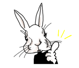 A little gloomy rabbit man sticker #10304554