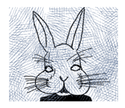 A little gloomy rabbit man sticker #10304555