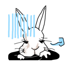A little gloomy rabbit man sticker #10304558